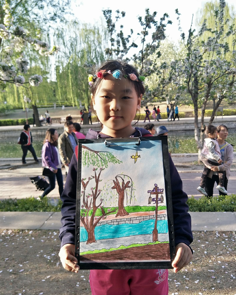 小画童儿童美术海棠花溪户外写生课